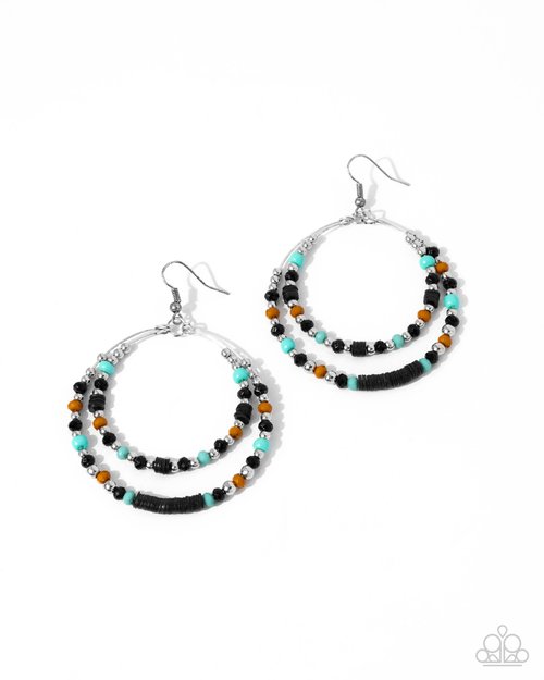 Audacious Arrangement - Black Earring