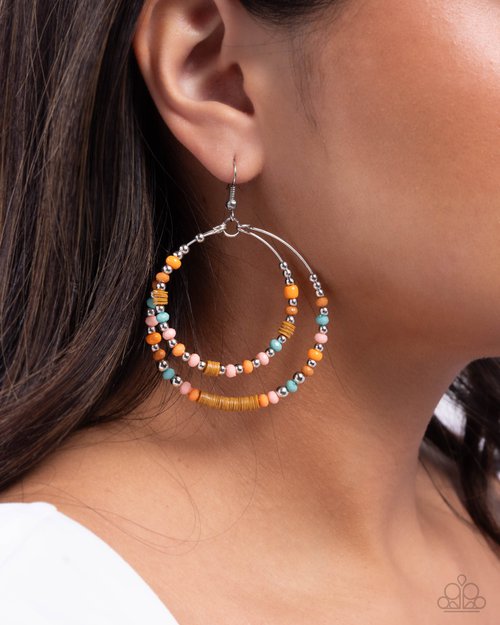 Audacious Arrangement - Orange Earring