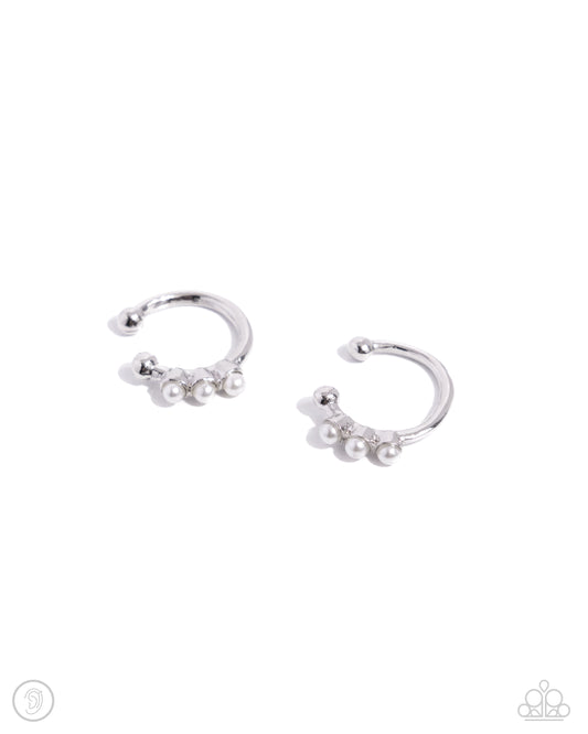 Ballerina Backdrop - White Earring