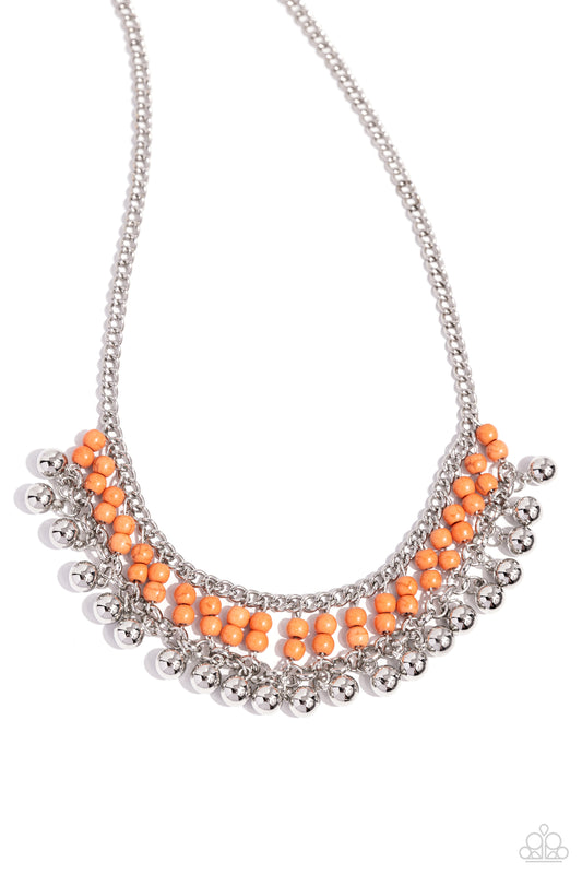 Beaded Bliss - Orange Necklace
