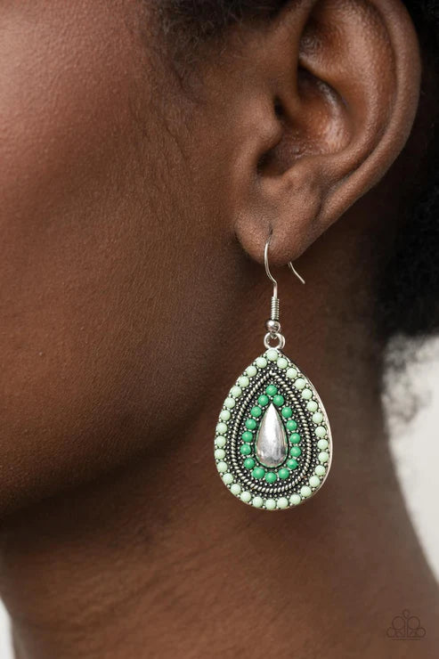 Beaded Bonanza - Green Earring