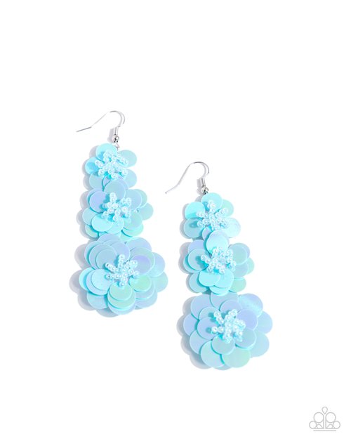Beaded Bouquet - Blue Earring