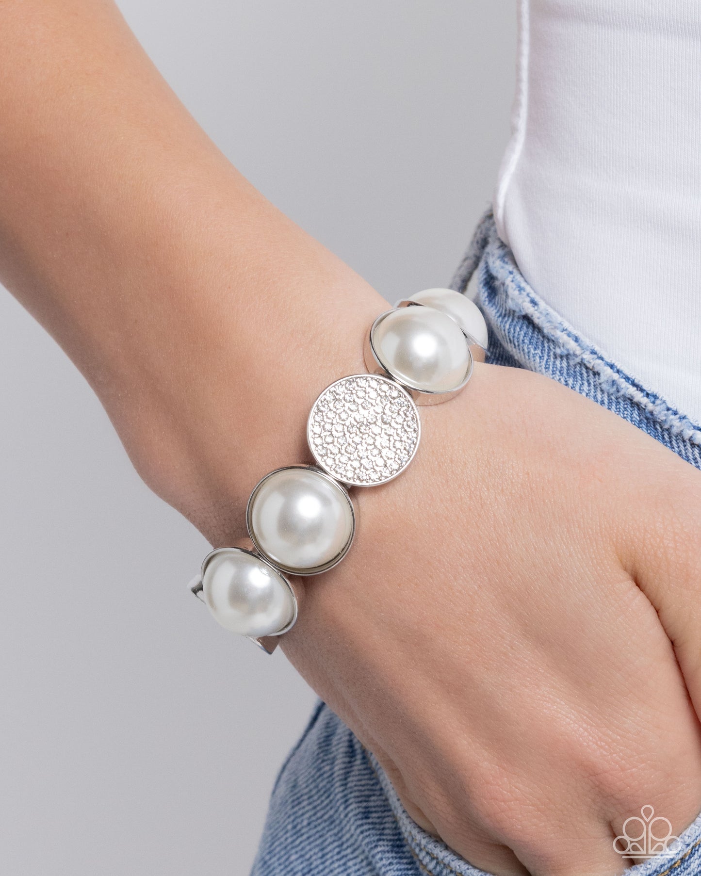 Believable Bling - White Bracelet