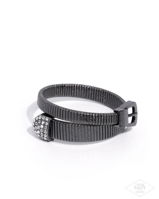 Belted Brilliance - Black Bracelet