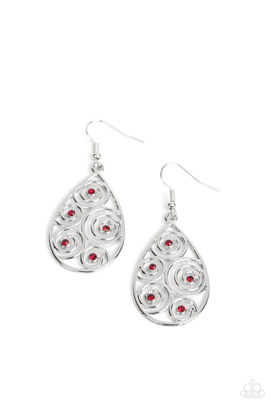 Billowy Bliss - Red Earring
