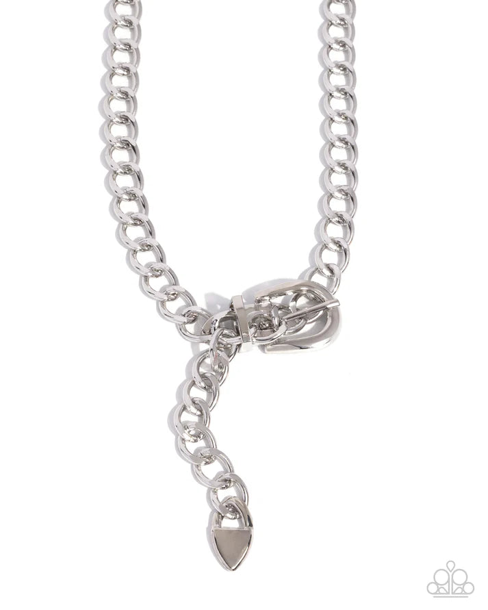 Bold Buckle - Silver Necklace