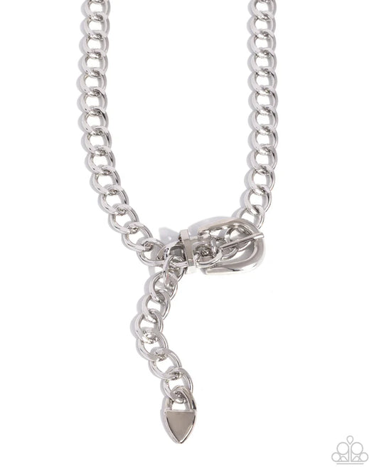 Bold Buckle - Silver Necklace