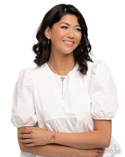 Bombshell Bow - Red Necklace and Bombshell Beginning - Red Bracelet - Complete Look