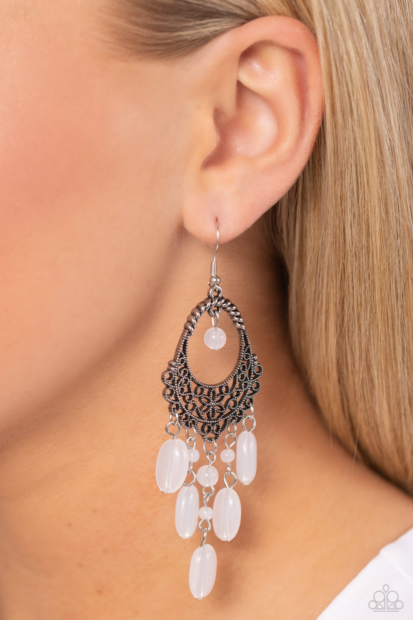 Botanical Escape - White Earring