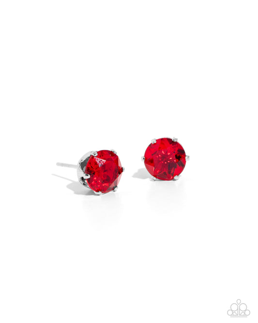 Breathtaking Birthstone - Red Earring