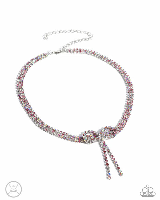 Buckingham Bow - Pink Necklace