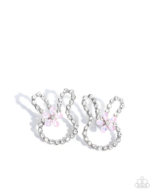 Bunny Backdrop - Pink Earring