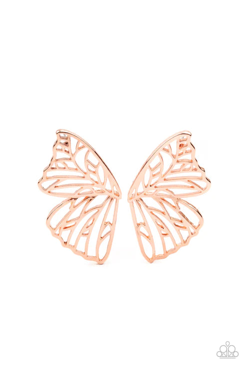 Butterfly Frills - Copper Earring