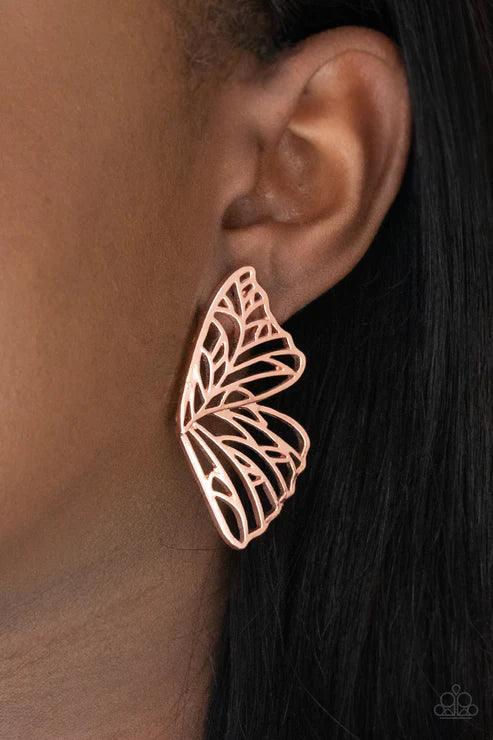 Butterfly Frills - Copper Earring