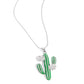 Carefree Cactus - Green Necklace