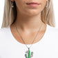 Carefree Cactus - Green Necklace