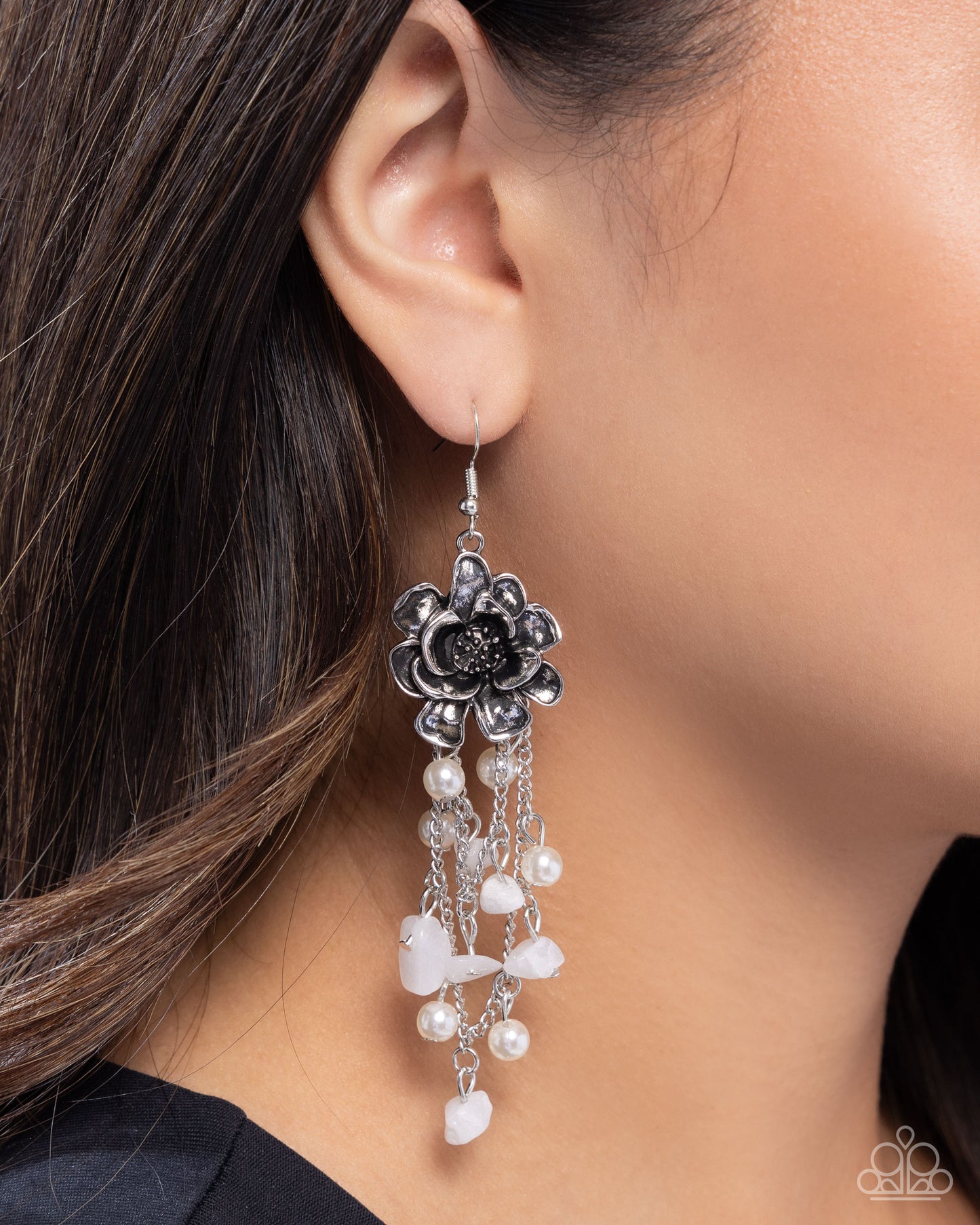 Carefree Cascade - White Earring