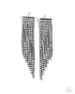 Careless Cascade - Black Earring