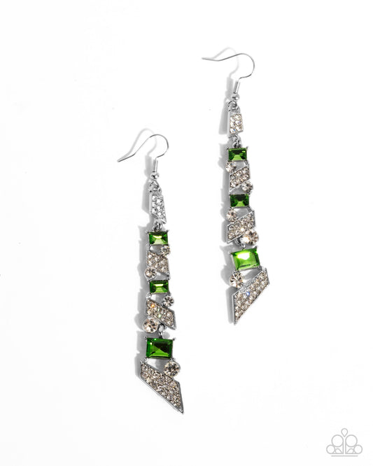 Cascading Cred - Green Earring