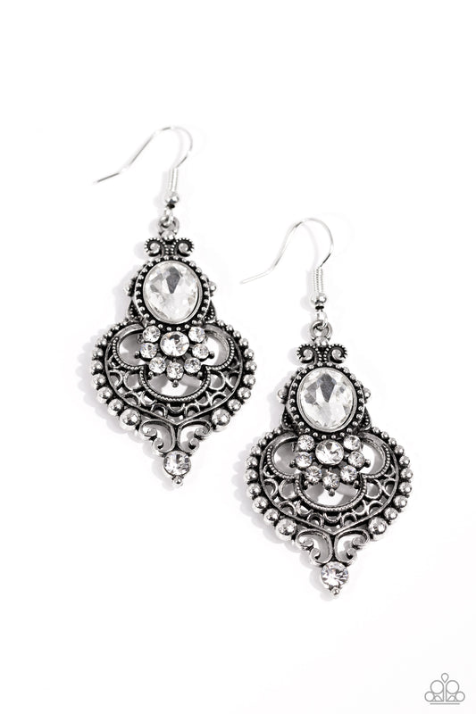Castle Chateau - White Earring