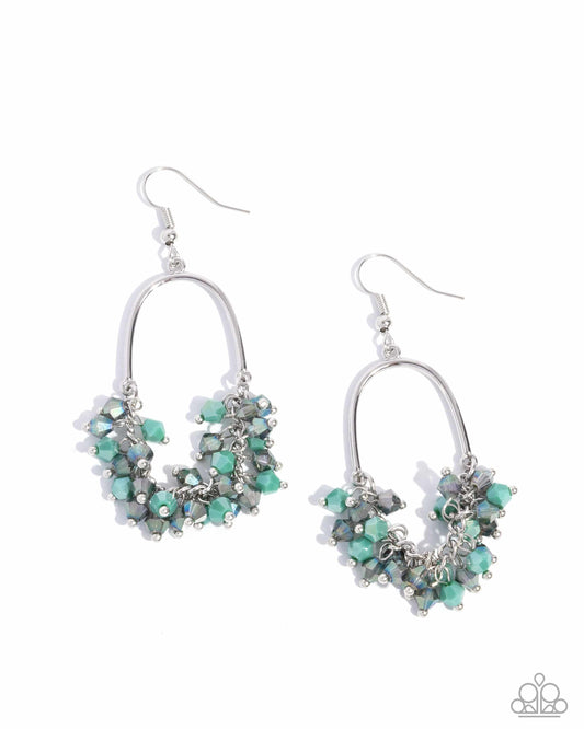 Chandelier Check - Green Earring