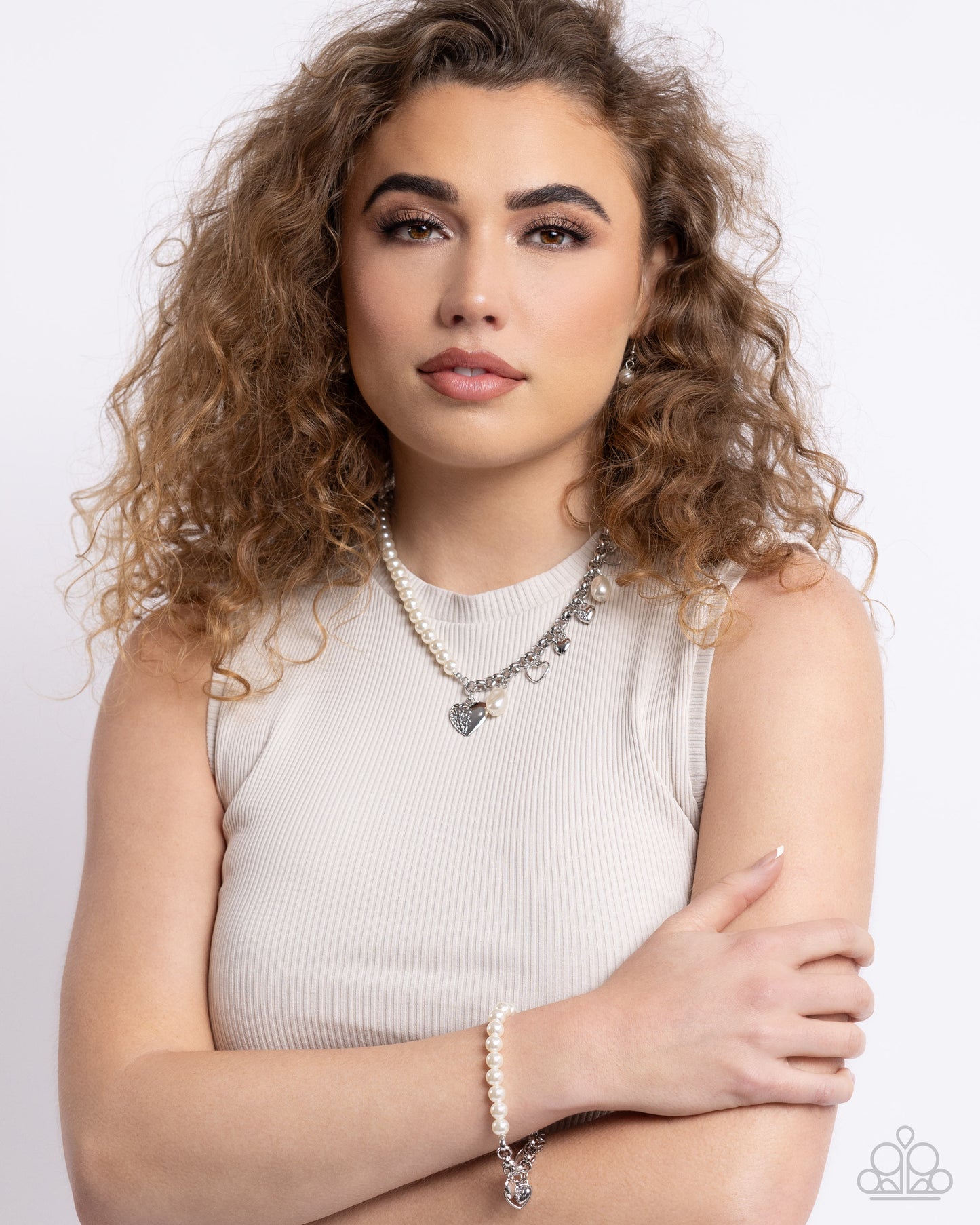 Charming Competitor - White Necklace
