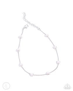 Charming Court - White Anklet