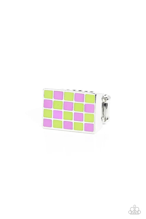 Checkerboard Craze - Green Ring