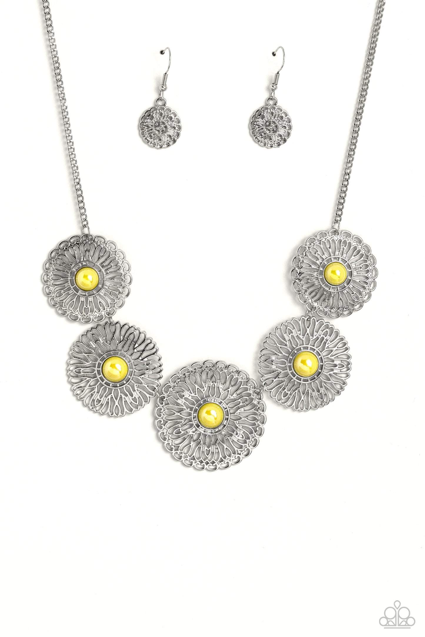 Chrysanthemum Craze - Yellow Necklace