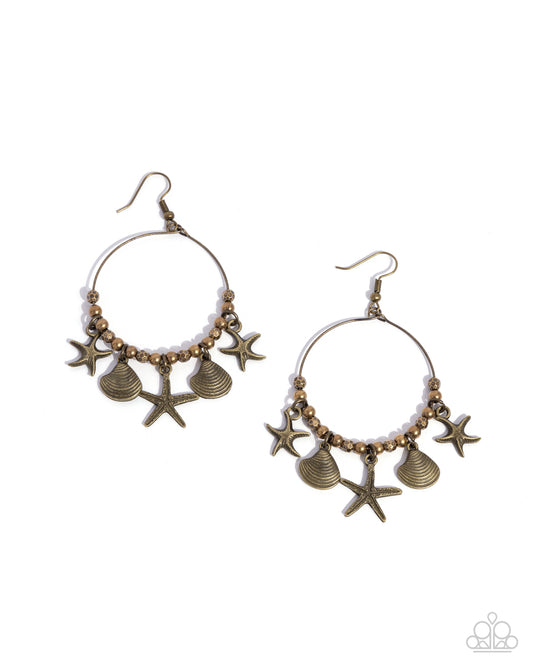 Coastal Conversation - Brass Earring