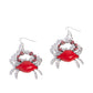 Colorful Crab - Red Earring