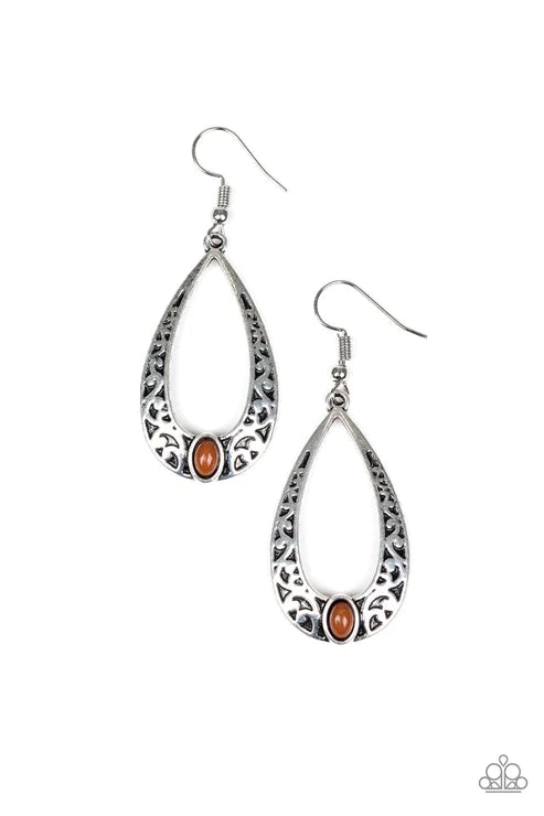 Colorfully Charismatic - Brown Earring