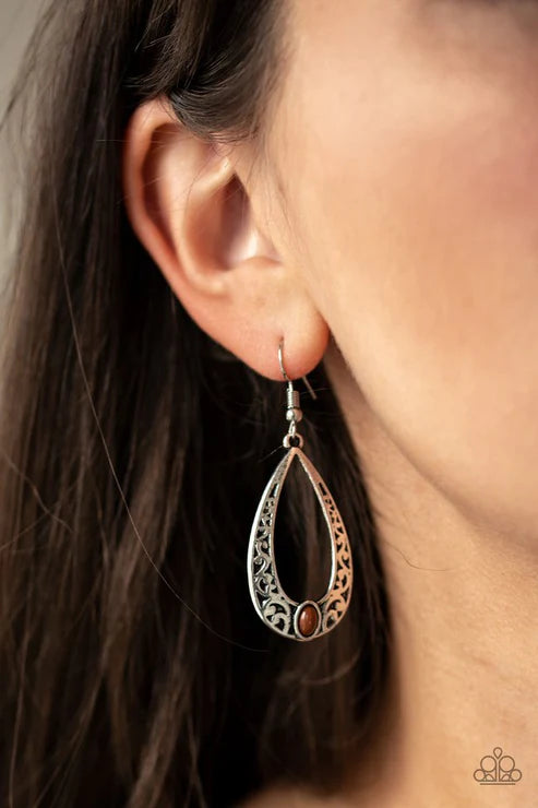 Colorfully Charismatic - Brown Earring