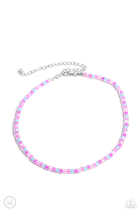 Colorfully GLASSY - Pink Necklace