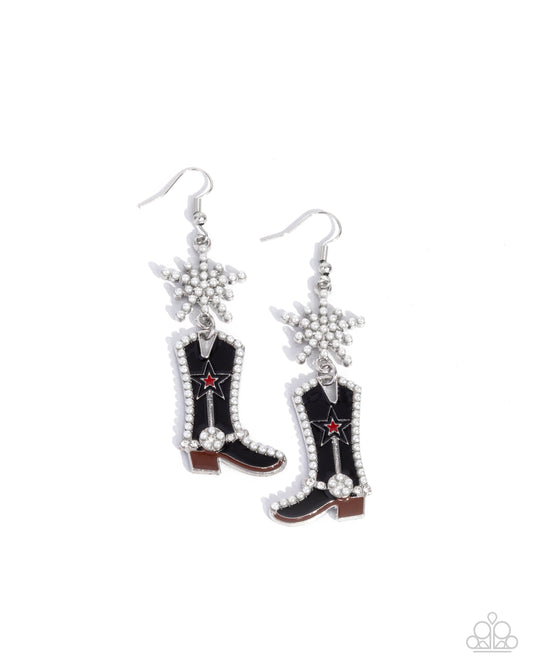 Compelling Cowboy - Black Earring