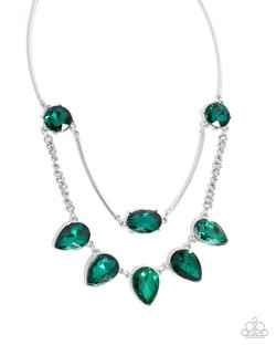 Confident Cascade - Green Necklace
