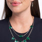 Confident Cascade - Green Necklace