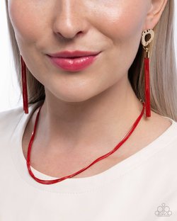 Corded Champion - Red Necklace and Corded Character - Red Earring - Complete Look