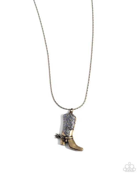 Cowboy Confidence - Brass Necklace