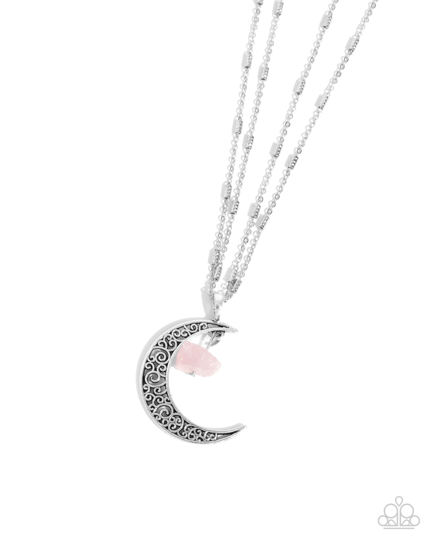 Crescent Charm - Pink Necklace and Planetary Perfection - Pink Ring - Complete Look