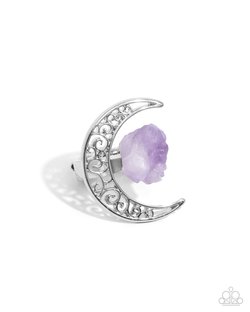 Crescent Charm - Purple Necklace and Planetary Perfection - Purple Ring - Complete Look
