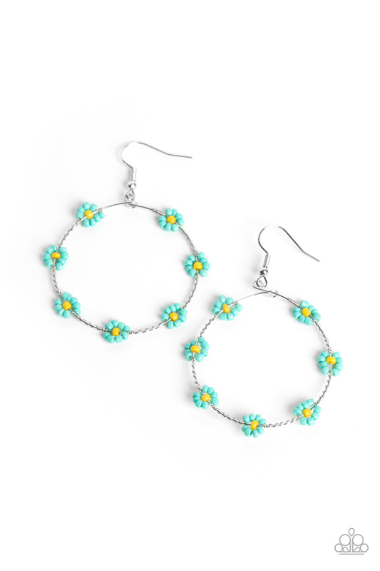 Dainty Daisies - Blue Earring