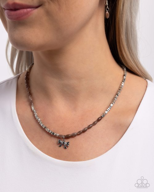 Dainty Dimension - Brown Necklace