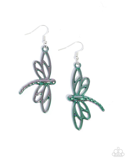 Dapper Dragonfly - Green Earring