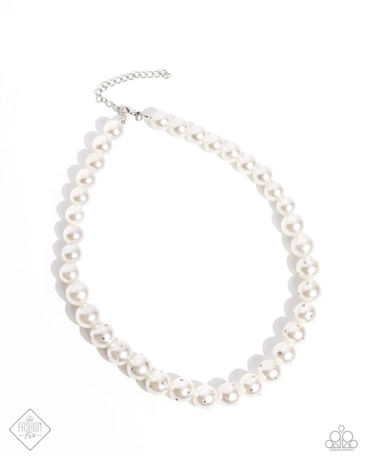 Dashing Definition - White Necklace