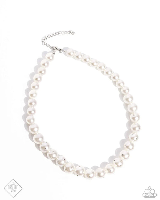 Dashing Definition - White Necklace