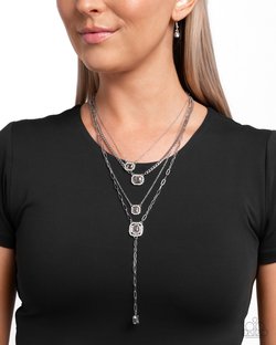 Dazzle and Stretch  -Silver Necklace