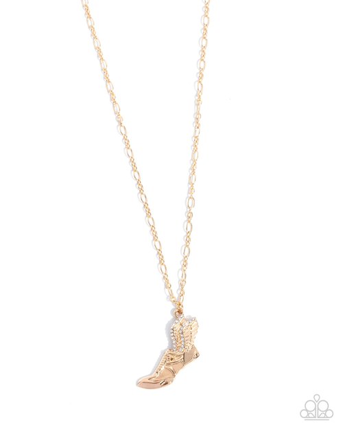 Dazzling-Yard Dash - Gold Necklace