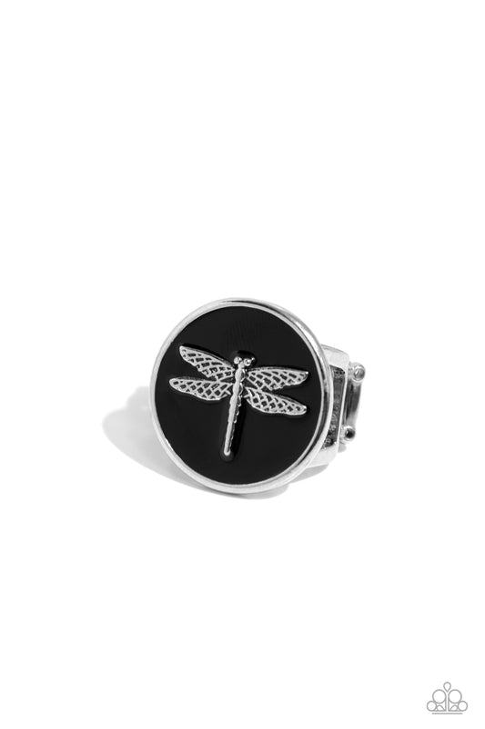 Debonair Dragonfly - Black Ring