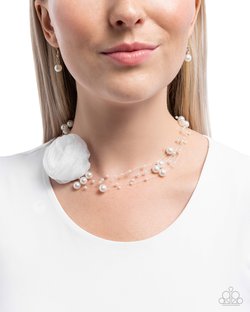 Delicate Debutante - White Necklace